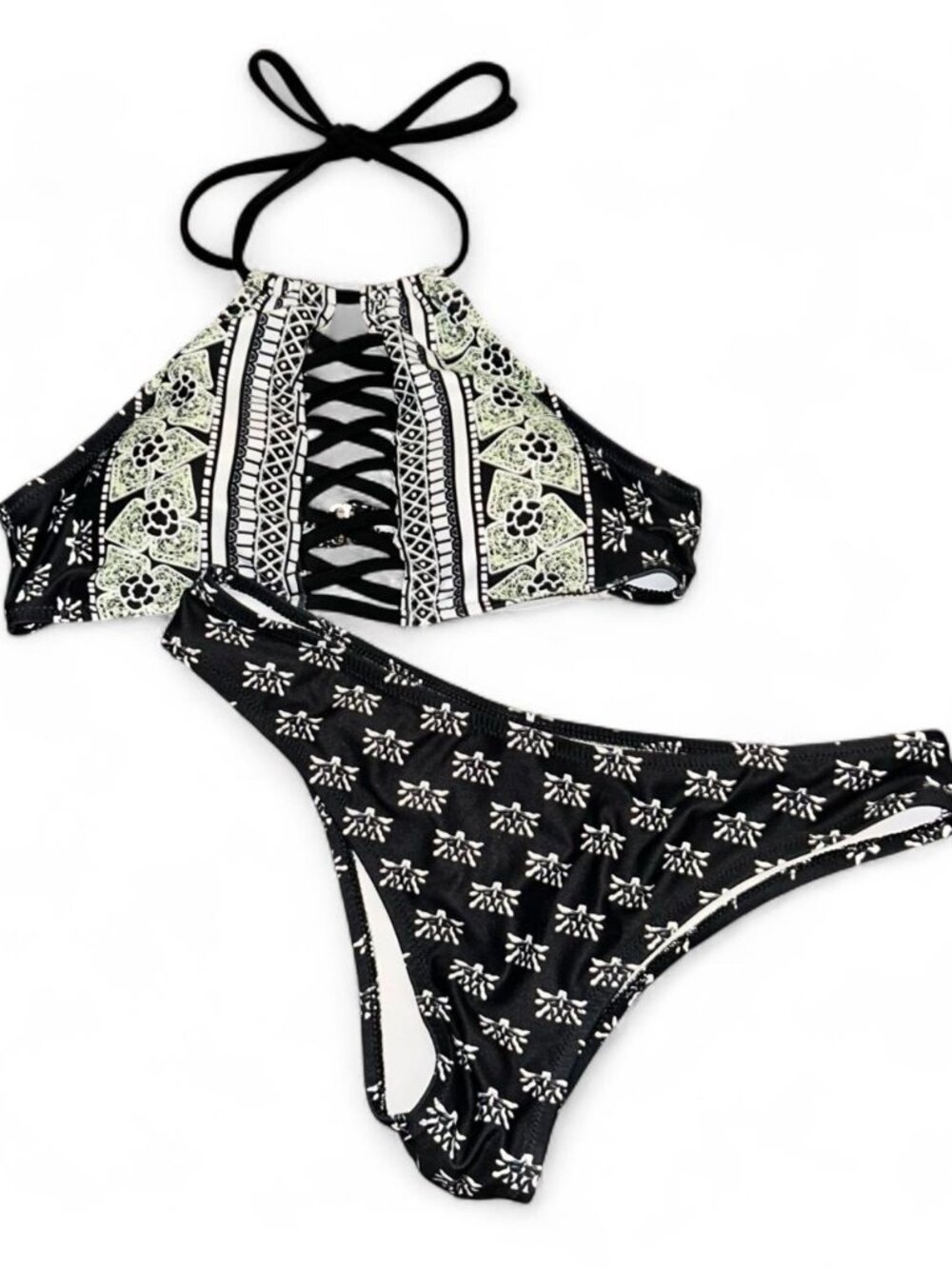 Cupshe Geometric Pattern 2 Piece Swimsuit Women's Small